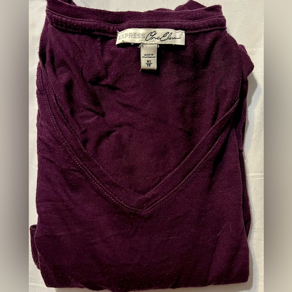 Express Nine-Eleven beautiful purple shirt l;  hangs perfectly. I never wore it. - Picture 4 of 5